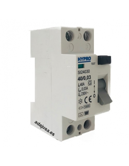 2-pole differential 40A 30mA Superimmunized - Hypro