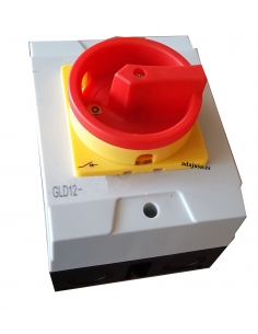 Box with three-phase switch 63A (4-pole) yellow-red control