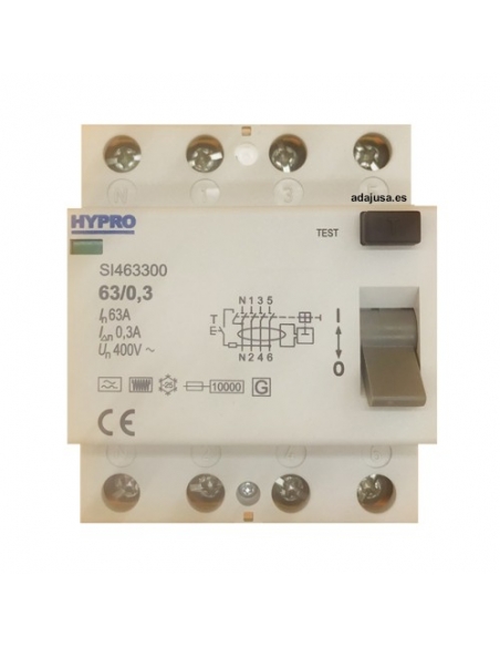 Diferencial 4 polos 63A 300mA Superinmunizado - Hypro