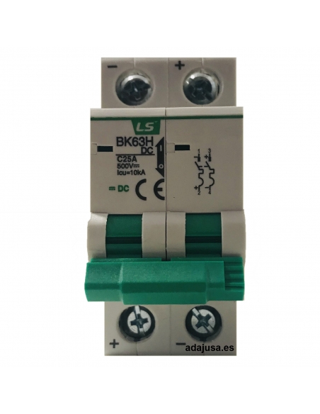 MCB circuit breaker 2 poles 2A DC -  LS