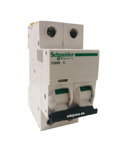 MCB circuit breaker 2 poles 63A (2x63A) IC60N C 6kA - Schneider