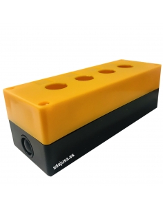Caja botonera amarilla 4 elemento diametro 22 plastico
