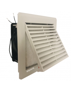 Rejilla con filtro y ventilador 160x160mm