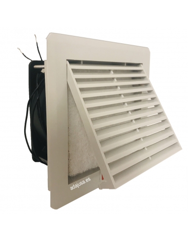 Rejilla con filtro y ventilador 160x160mm