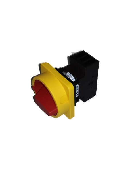 Interruptor trifásico 32A Tamaño 67 mando amarillo-rojo