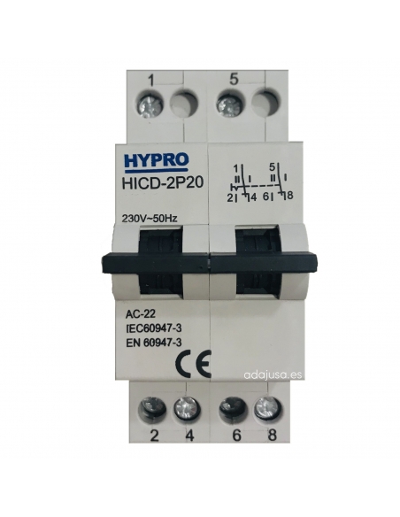 Modular switch 2 poles 20A HY