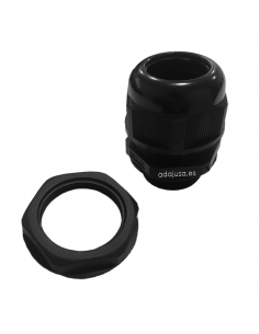 Black polyamide M16 cable glands with nut