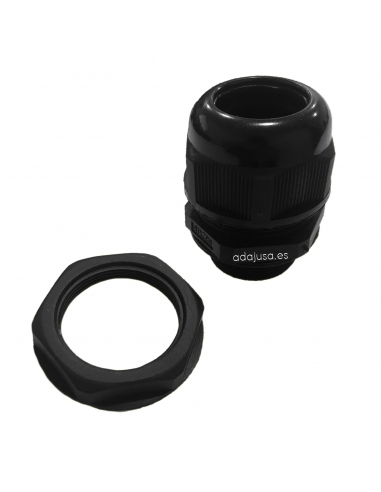 Prensaestopas M32 poliamida negro con tuerca