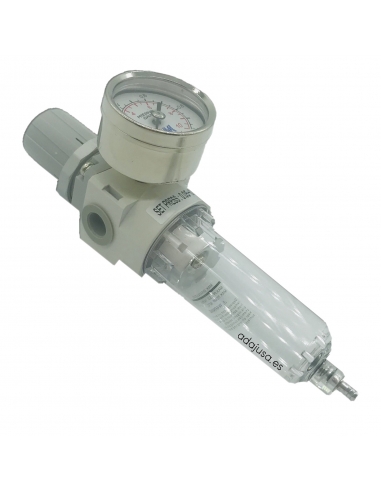 Filter-regulator 1/4 metallic with pressure gauge - Mindman - ADAJUSA