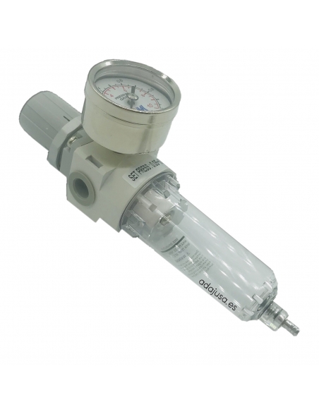 Filter-regulator 1/4 metallic with pressure gauge - Mindman - ADAJUSA