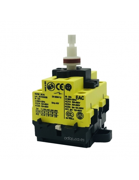 Box with three-phase switch 32A (3 poles) yellow-red - Giovenzana