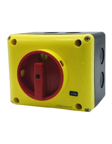 Box with three-phase switch 25A (3 poles) yellow-red - Giovenzana