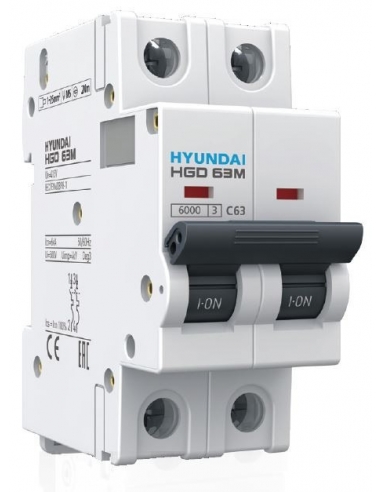 MCB circuit breaker 2 poles 6A (2x6A) - Hyundai Electric