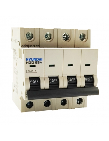 MCB circuit breaker 4 poles 100A 10kA - Hyundai Electric