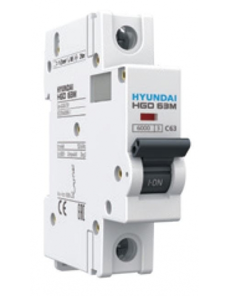 Interruptor magnetotérmico 1 polo 63A Hyundai HGD63-M1P063C | ADAJUSA | precio
