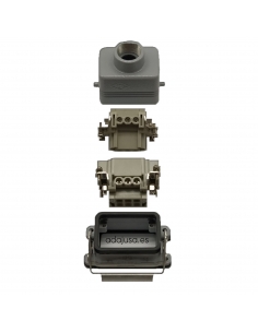 Conector multipolar completo 6 polos y tierra empotrable salida lateral Pg16 2