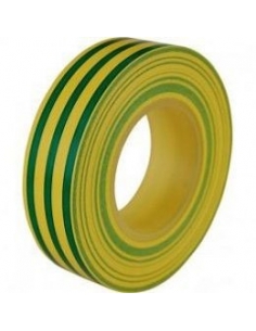 Cinta aislante amarillo/verde de19mmx0,15mm carrete de 10m