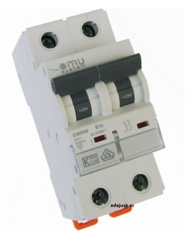 Magnetotérmico 2 polos 1A OMU adajusa OMB06201C
