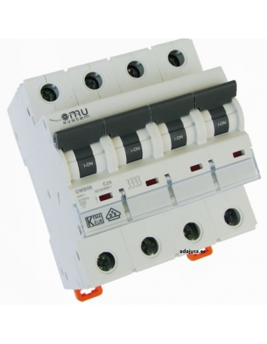 MCB circuit breaker 4 poles 16A OMU adajusa OMB06416C
