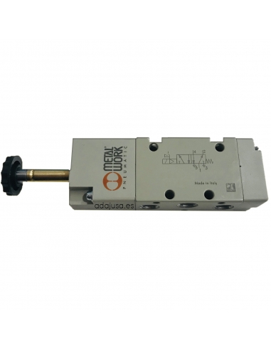 Electroválvula 1/4 5 vías monoestable asistida sin bobina - Metal Work - ADAJUSA
