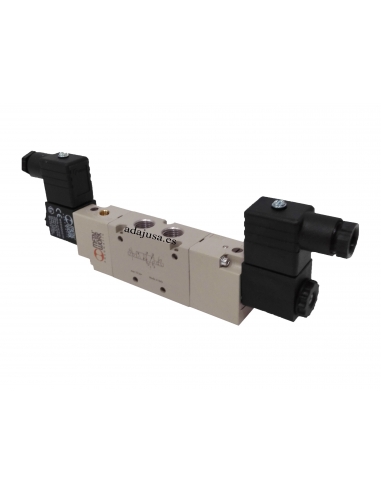 Solenoid valve 1/8 5 bistable roads assisted 24Vcc 2.5W - Metal Work - adajusa.es