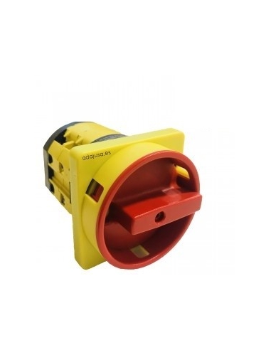 Cam switch 4-pole  20a 67x67mm yellow-red - Giovenzana