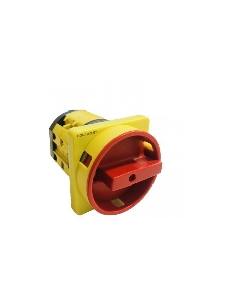 Interruptor de levas trifásico 63A Giovenzana con placa mando 92x92mm amarillo-rojo | ADAJUSA | precio
