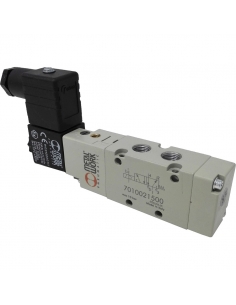 Electroválvula 1/8 5 vías monoestable asistida 24Vcc 2 W - Metal Work - ADAJUSA