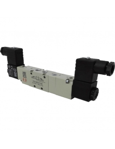 Solenoid valve 1/8 5 ways 3 positions closed centers 24Vdc - Metal Work - ADAJUSA