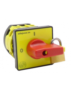 Interruptor de levas 40A Giovenzana para placa mando frontal 48x48mm maneta roja con bloqueo | ADAJUSA | precio