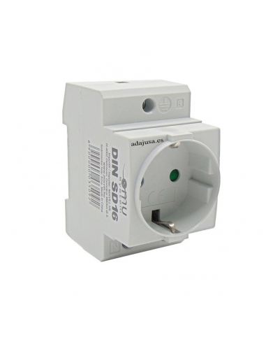 2P+T 16a power outlet mounted on din-rail