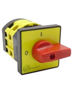 Interruptor de levas 4 polos 40A completo 64x64mm maneta roja - Giovenzana