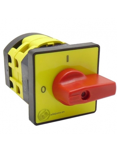 Cam switch 3-pole  25a 64x64mm red lever - Giovenzana
