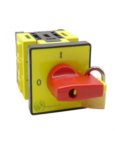 Disconnector switch 4-pole 25a SE 48x48mm red lever with lock SE series- Giovenzana