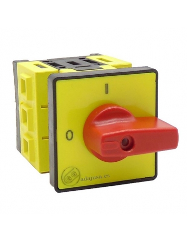 Interruptor seccionador 4 polos 25A serie SQ 48x48 maneta roja - Giovenzana