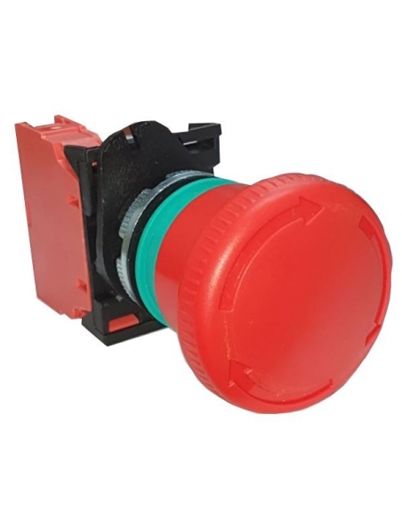 Full diameter emergency pushbutton 40 PPFN1R4N with contact NC Giovenzana adajusa