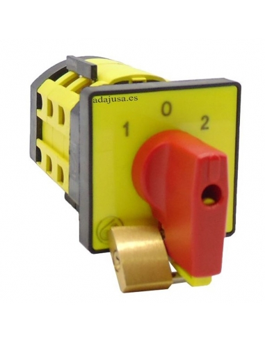 Interruptor inversor monofásico 25A completo 48x48 roja - Giovenzana