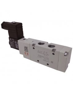 electroválvula 3/8 5 vías asistida monoestable 24Vcc 2,5W Metal Work - ADAJUSA