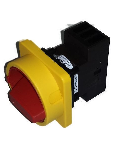 Interruptor trifásico 25A Tamaño 67 mando amarillo-rojo