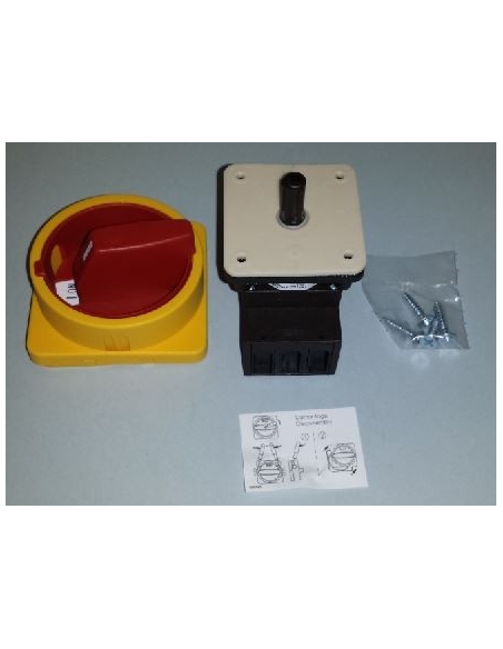 Interruptor trifásico 40A Tamaño 67 mando amarillo-rojo