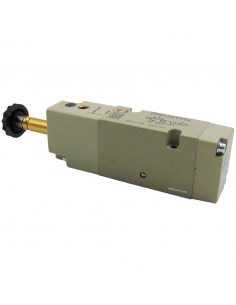 Pneumatic solenoid valve 5/2 assisted monostable on base - Metal Work - ADAJUSA