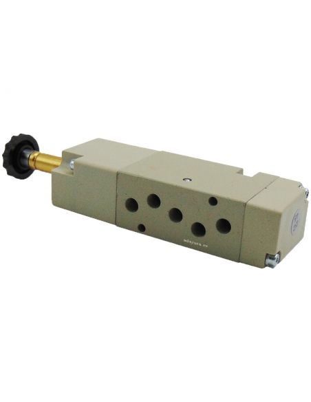 Pneumatic solenoid valve 5/2 assisted monostable on base - Metal Work - ADAJUSA