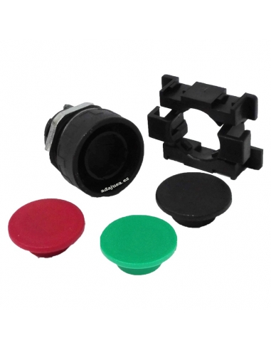 Valve pushbutton with 3 color discs (black, red and green) Metal Work - ADAJUSA