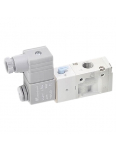 1/4" 3-way monostable 3-way pneumatic solenoid valve normally closed (NC), 24Vac Mindman - ADAJUSA