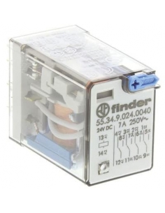 Relé  4 contactos 7A, 24Vdc FINDER serie 55 2