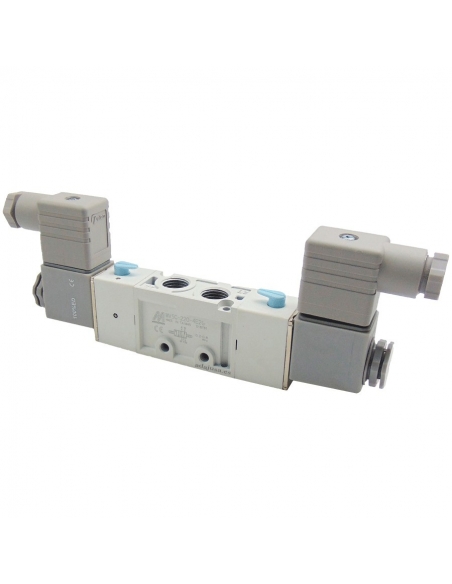 Solenoid valve 1/8 5/3 exhaust centers 24Vac Mindman S.220 - ADAJUSA