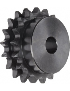 Double sprockets for roller chain 3/8 x 7/32 06B-2 DIN8187 - ISO R606 - ADAJUSA