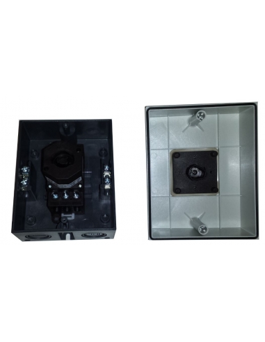Box with three-phase switch 20A yellow-red control