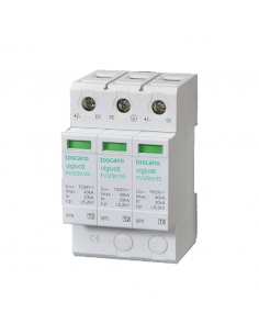 Protector sobretensiones sistemas fotovoltaicos T1+T2 FV2-1250/3S Toscano / Adajusa