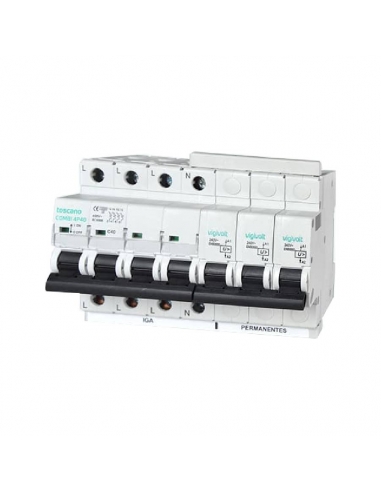 Permanent surge protector + IGA 4x63A 10kA - Toscano